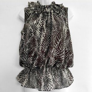 Kenneth Cole Reaction Sleeveless Snakeskin Ruffle Top